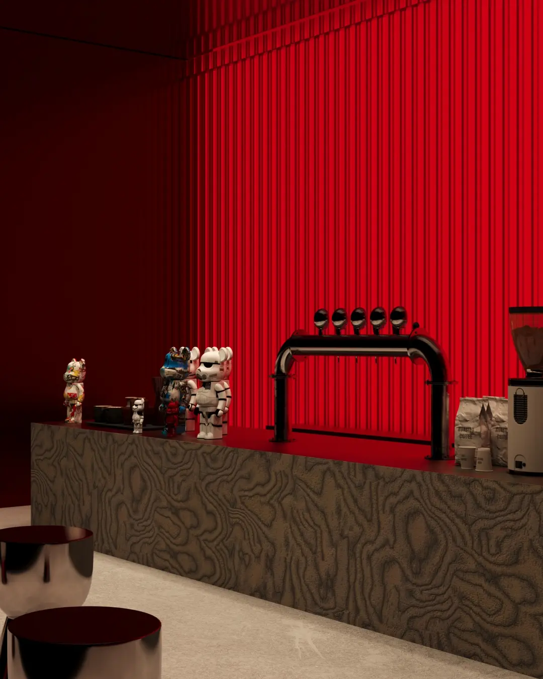 Atlantis Coffee kafe iç mimarlık ve mekân tasarımı projesi